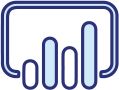 Icon of bar graphs symboliaing Power BI for HR data visualisation and insights