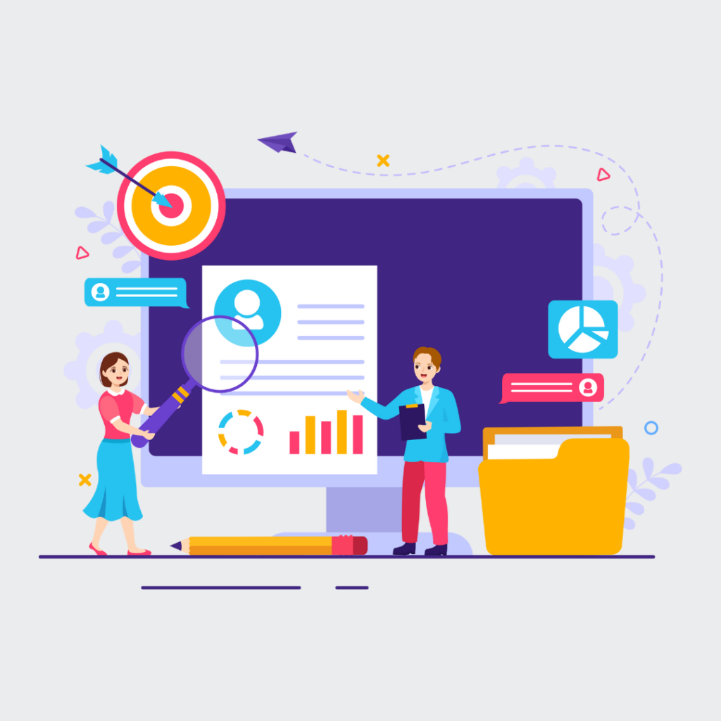 Illustration of data alignment process with business goals using HR analytics tools