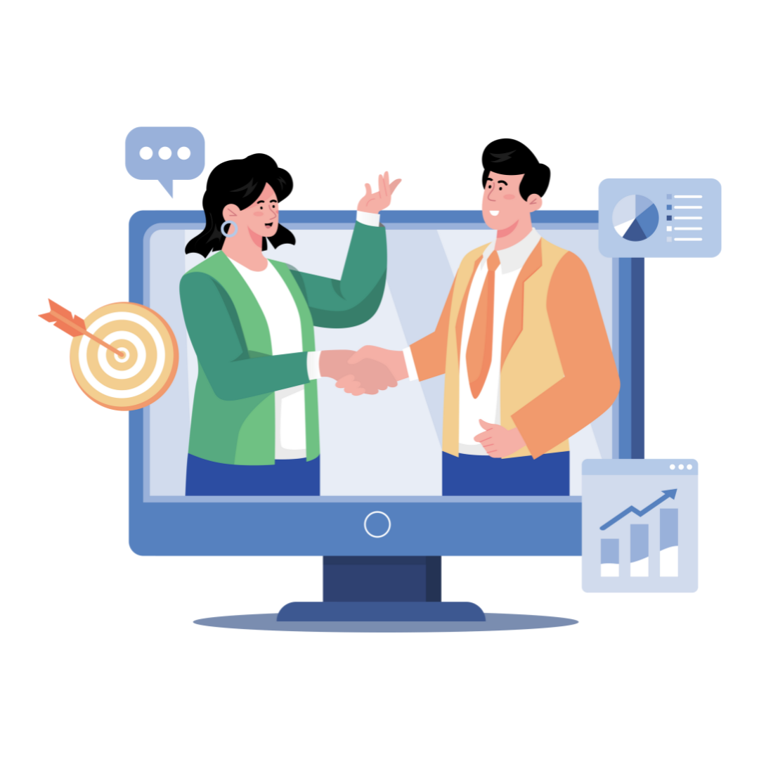 Illustration of a team collaborating on a video call, representing increased transparency and collaboration in HR workflows